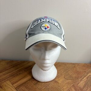 Reebok Gray White Champion Hat Steelers 2006 Super Bowl Superbowl football nfl